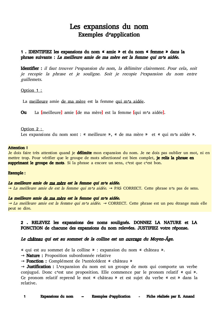 Exemples d'application